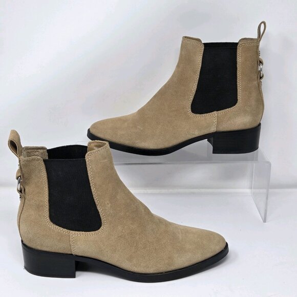 Treasure & Bond Shoes - Treasure & Bond Chelsea Ankle Boot Womens 8.5 Tan Suede Leather Booties Shoes
